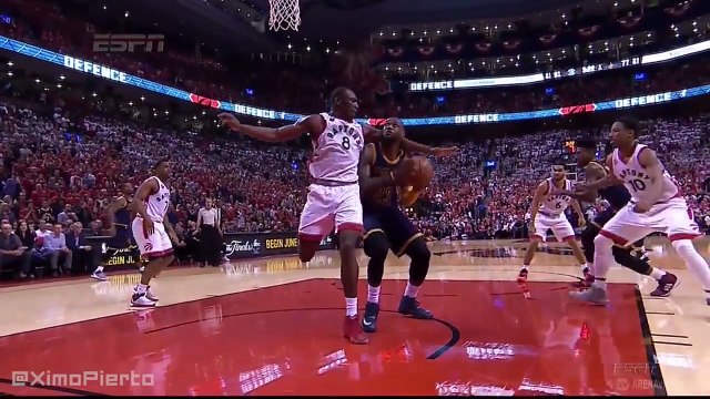 Biyombo Flagrant 1 Foul on LeBron Cavaliers vs Raptors Game 3 May 21, 2016 2016 NBA Playoffs
