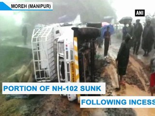 Portion of NH-102 sunk following incessant rainfall
