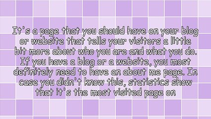Why You Should Have An About Me Page