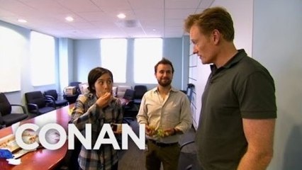 Conan Busts His Employees Eating Cake - CONAN on TBS