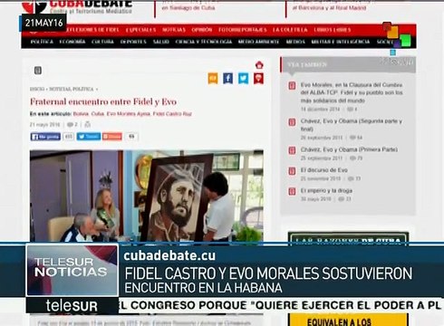 Presidente de Bolivia se reúne en La Habana con Fidel Castro Ruz