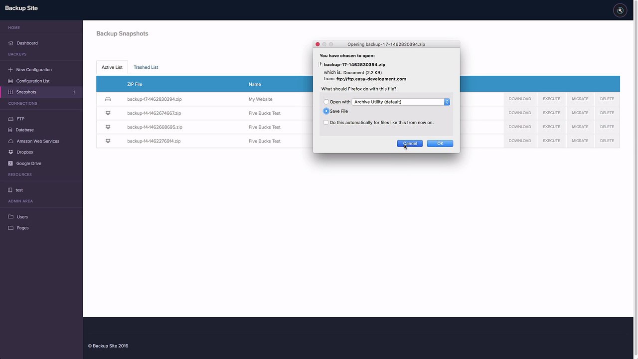 Backup Site Review