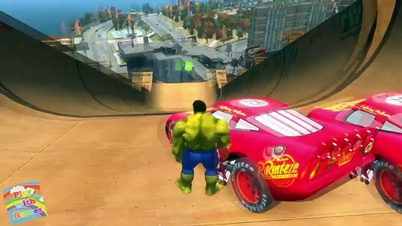 HULK CRASH CARS NURSERY RHYMES LIGHTNING MCQUEEN CARS RACE SUPERHERO KIDS SONGS