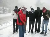 الثلوج تغطي مدينة أريحا والمتظاهرين في الجبل 22 1 2012