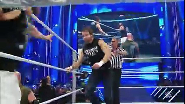 Roman Reigns, Dean Ambrose - Chris Jericho vs. Bray Wyatt, Harper -Rowan- SmackDown, Jan-2016