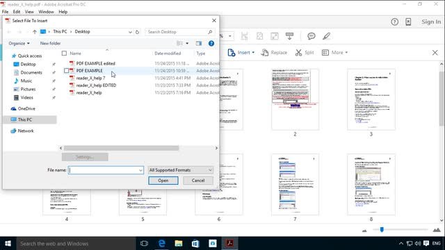 How to insert a page with Adobe Reader