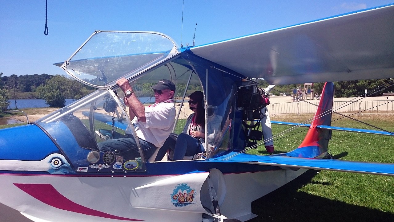 Vol d’initiation Hydravion pour Savannah avec Roland à Biscarrosse lors du Spash-in 2016