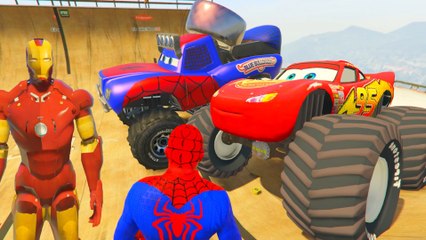 Disney voitures Lightning McQueen Monstre Bleu Grit Marvel Spiderman et Iron Man Chansons enfantines