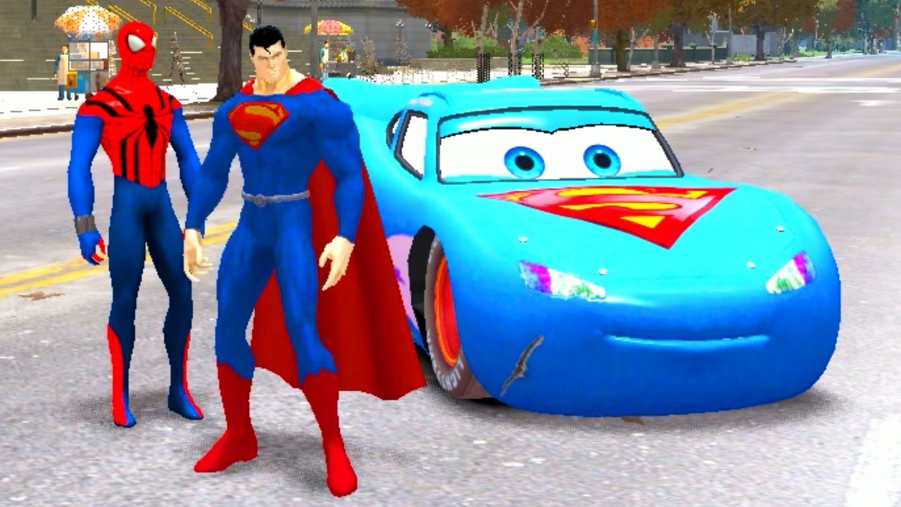 Spiderman et Superman, Hulk Smash réel McQueen w / enfants Comptine avec Action