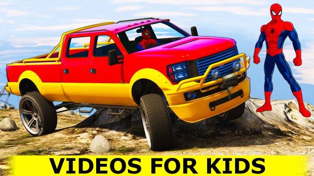 VOITURES DE ROUTE OFF pour les enfants dans Spiderman Cartoon pour les enfants avec Comptines Chansons