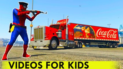 TRUCK COCA COLA with Spiderman Cartoon for Kids Nursery Rhymes Songs for Children