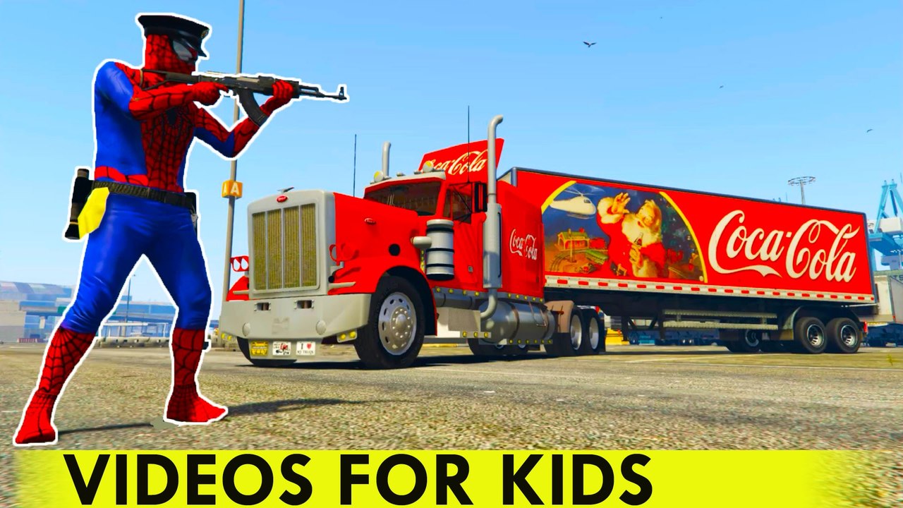 TRUCK COCA COLA with Spiderman Cartoon for Kids Nursery Rhymes Songs for Children