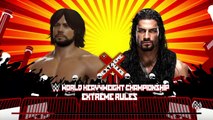 AJ Styles vs Roman Reigns WWE World Heavyweight Champion - Extreme Rules simulation Match