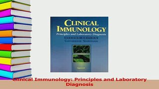 Download  Clinical Immunology Principles and Laboratory Diagnosis PDF Online