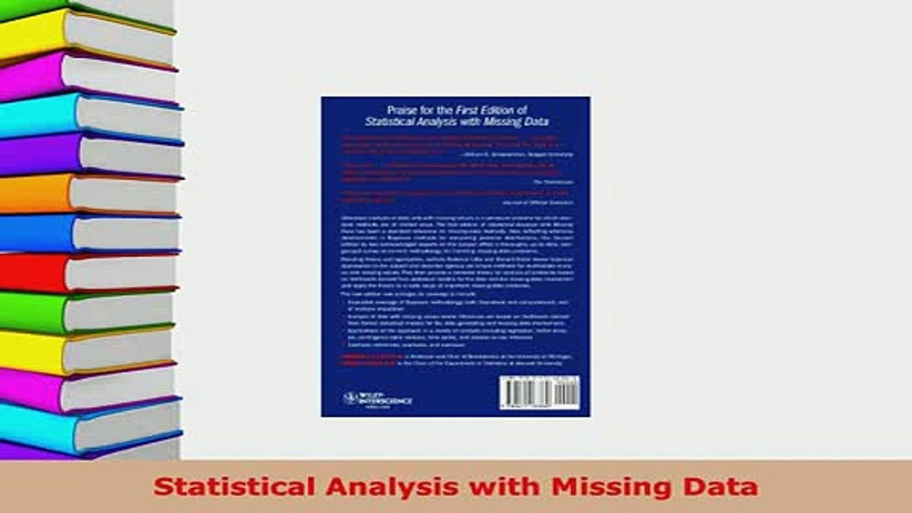 PDF  Statistical Analysis with Missing Data Free Books