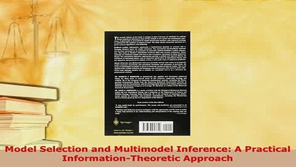 Download  Model Selection and Multimodel Inference A Practical InformationTheoretic Approach Free Books
