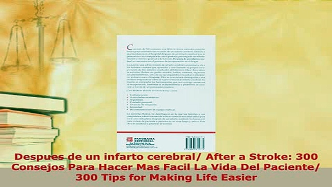 Download  Despues de un infarto cerebral After a Stroke 300 Consejos Para Hacer Mas Facil La Vida  Read Online