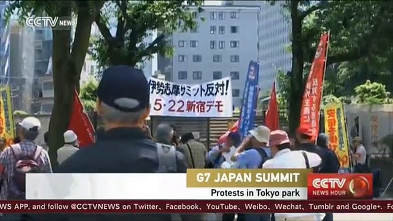 Protests in Tokyo park ahead of G7 summit