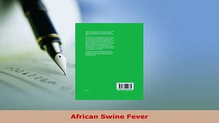 Read  African Swine Fever Ebook Online