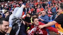 Riot Police Called in as Fighting Breaks out Between Liverpool and Sevilla Fans