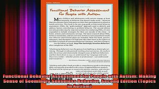 READ book  Functional Behavior Assessment for People with Autism Making Sense of Seemingly Senseless Full Free