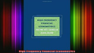 READ book  HighFrequency Financial Econometrics  FREE BOOOK ONLINE