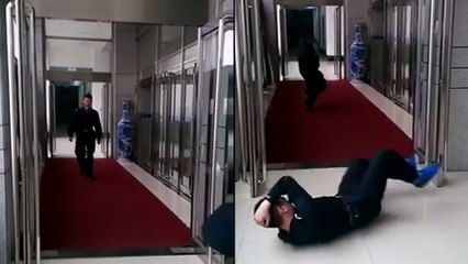 Des agents de sécurité font une blague à leur collègue !