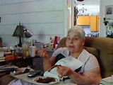 Mom Eating Mike's BBQ Ribs