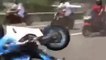 Highway Wheelie Motorcycle Cras