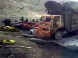 Truck fall in Attabad Lake Gilgit-Baltistan