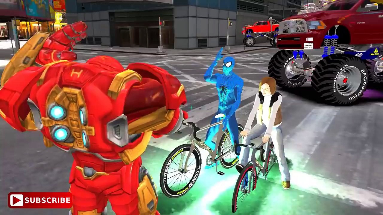 HULKBUSTER SPIDERMAN & HULK EPIC MONSTER TRUCK PARTY - SUPERHEROES & Nursery Rhymes Children Songs