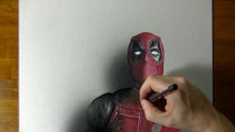 Un dessin de Deadpool en 3D réaliste à la main sur une feuille blanche !