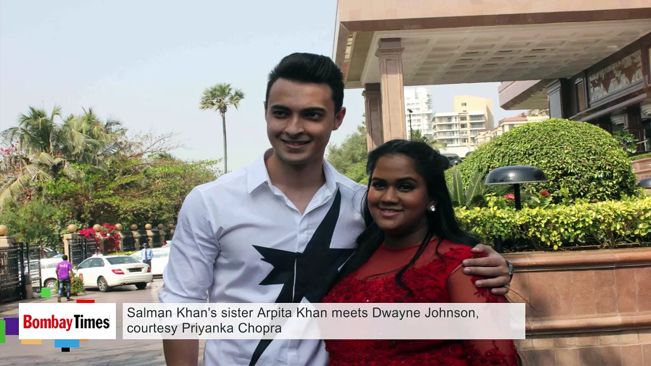 Salman Khan's Sister Arpita Khan Meets Dwayne Johnson, Courtesy Priyanka Chopra