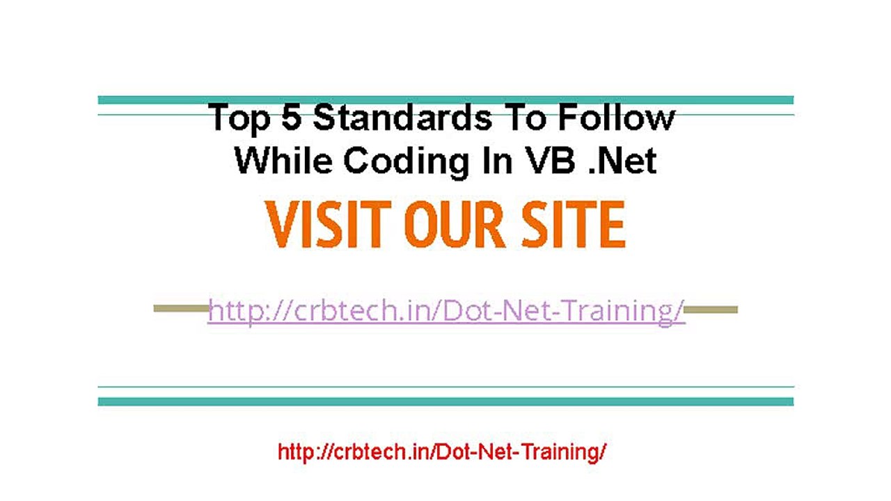 Top VB .Net Coding Standards