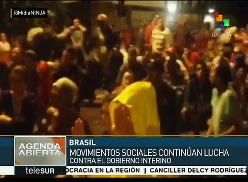 Brasileños mantienen sus movilizaciones contra el gobierno interino