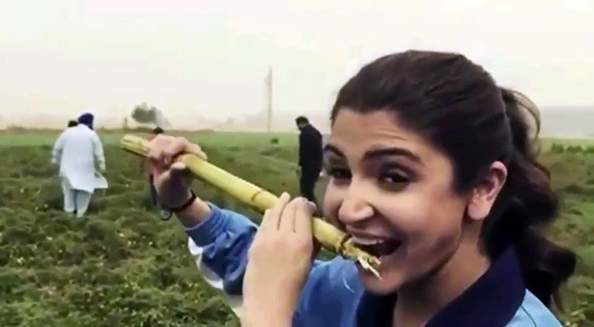 Salman khan and Anushka Sharma eating tomatoes at Sultan Movie Shoot !! must watch