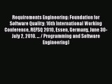[PDF] Requirements Engineering: Foundation for Software Quality: 16th International Working