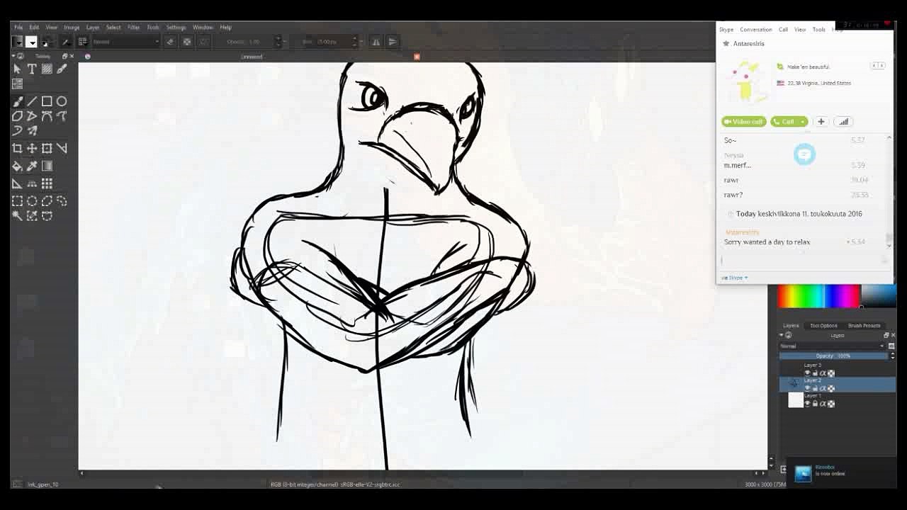 Drawing Yrtiar Blackclaw (Aarakocra)