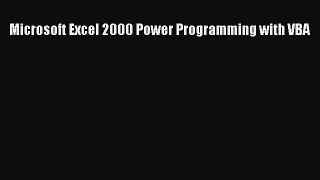 Download Microsoft Excel 2000 Power Programming with VBA PDF Online