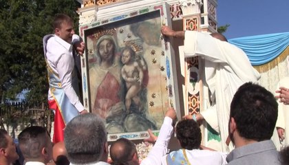 Teverola (CE) - Arriva la Madonna dell'arco all'area mercato (22.05.16)