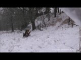 Snowracer Flips Over in Epic Sledding Fail