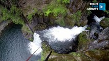 Canyoneering Adventurers Backflip Off Waterfall