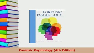 Download  Forensic Psychology 4th Edition PDF Free