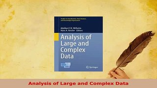 PDF  Analysis of Large and Complex Data PDF Book Free