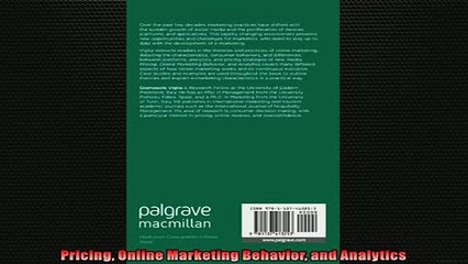 READ book  Pricing Online Marketing Behavior and Analytics  FREE BOOOK ONLINE