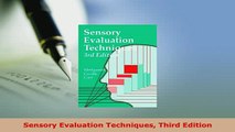 Download  Sensory Evaluation Techniques Third Edition Free Books