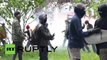 France - Labour reform protesters flee tear gas during clashes in Nantes
