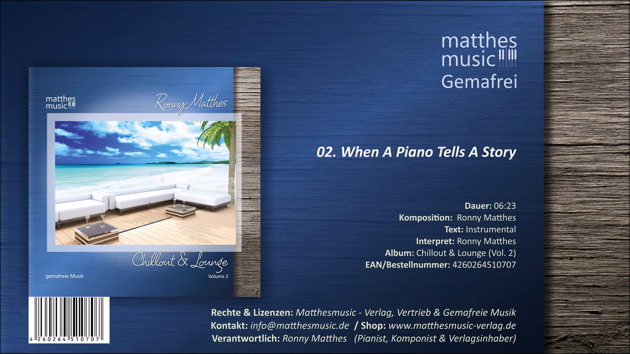 When A Piano Tells A Story (Royalty Free Music / Gemafrei)  (02/11) - CD: Chillout & Lounge (Vol. 2)