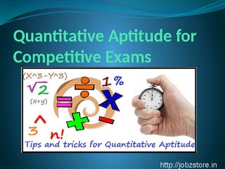 Quantitative Aptitude for all Govt and Pvt Exams | JobzStore