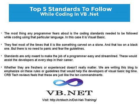 Coding Standards for VB.Net Developers